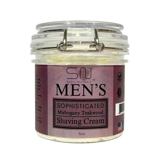 Seoul Naturals Sophisticated Mahogany Teakwood Shaving Cream, k beauty, 6 oz