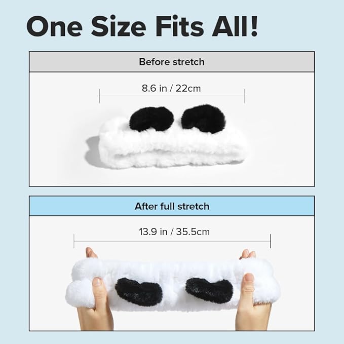 I DEW CARE Face Wash Headband - Panda | Adorable Design, Perfect for Washing & Cleansing, Makeup and Spa, Bath, Skincare, Quick Dry, Soft & Fuzzy, Non Slip, Reusable, Teen Girls Stuff
