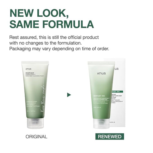 Anua Heartleaf Quercetinol Pore Deep Cleansing Foam, Face wash for Pore Refining Cleanser, Hydrating Daily Facial Cleanser For Double Cleansing, Gentle Foaming with BHA, Korean Skincare, 5.07 fl.oz