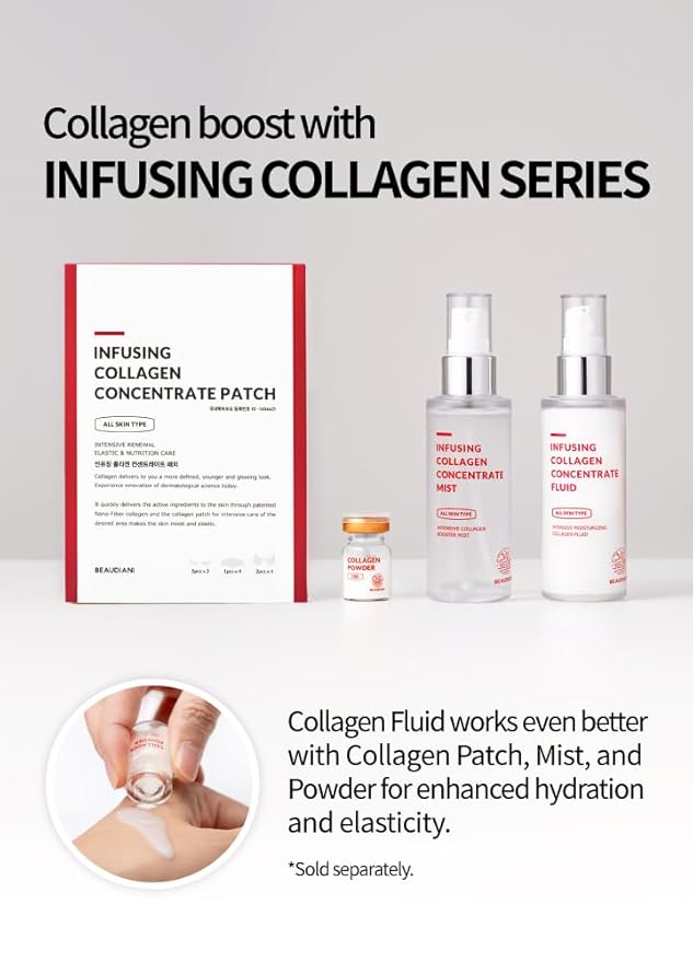 BEAUDIANI Infusing Collagen Concentrate Fluid, Lightweight Hydrating Face Moisturizer, Milky Lotion for All Skin Types, Non-Sticky Daily Skincare, Korean Skincare (1.69 fl oz)