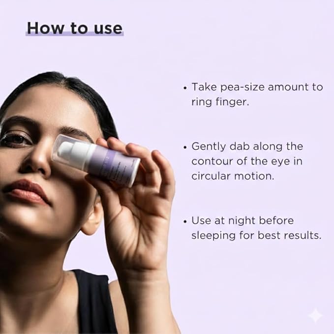 Under Eye Gel, Rice & Lavender, Reduces Dark Circles & Puffiness, All Skin Types, 15gm