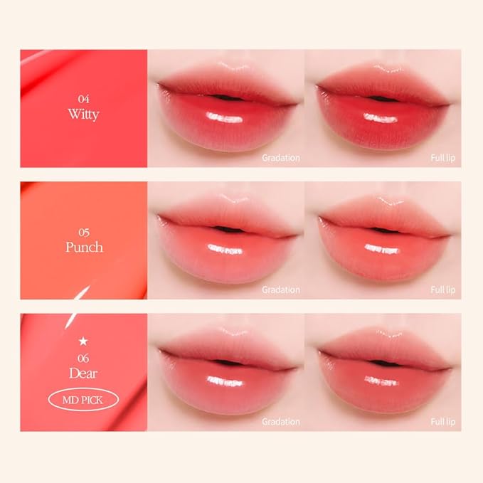COSNORI Flow Wave Lip Tint - Vegan Glassy Lip Gloss, Lightweight & Long-lasting, Plant-derived Oil Moisturizer, K-Beauty (02 PINK RUSH)