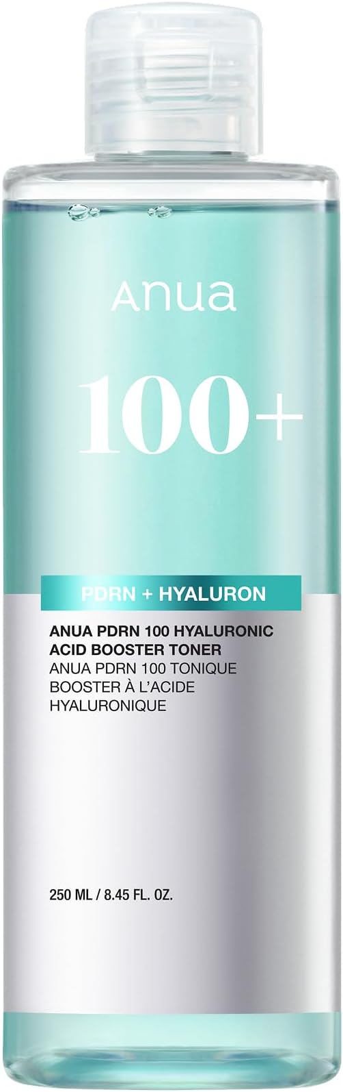 Anua PDRN 100 Hyaluronic Acid Booster Toner, Hydrating Face toner for Dry & Sensitive Skin, Salmon DNA with Moisture Plumping Effect, Glowy Non-Sticky Daily Toner, Korean Skincare (250ml / 8.45 fl oz)