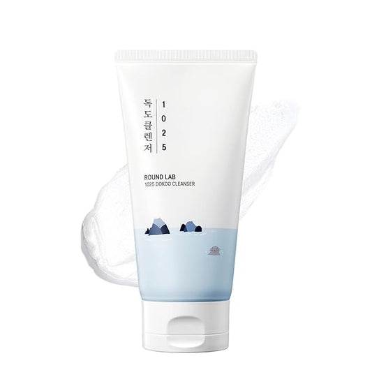 ROUND LAB 1025 Dokdo Cleanser 10.14 Fl Oz, Low pH Facial Cleanser for Sensitive Skin, Rich Soft Bubbles for Deep Cleansing and Makeup Removal, Hydrating Face Wash with Deep Sea Water, Korean Skin Care