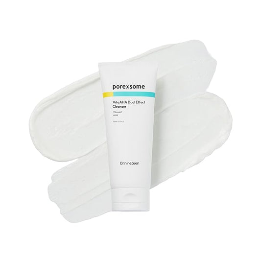 Porexsome VitaAHA Dual Effect CleanserㅣAHA + Vitamin C + OxygenㅣNatural micro exfoliating particles 35,000ppmㅣFacial Cleanser for Pore TighteningㅣKorean Skin Care (5.07 Fl.oz.)