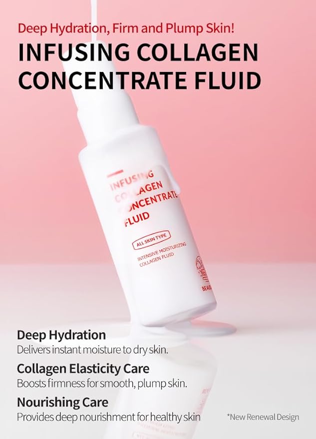 BEAUDIANI Infusing Collagen Concentrate Fluid, Lightweight Hydrating Face Moisturizer, Milky Lotion for All Skin Types, Non-Sticky Daily Skincare, Korean Skincare (1.69 fl oz)