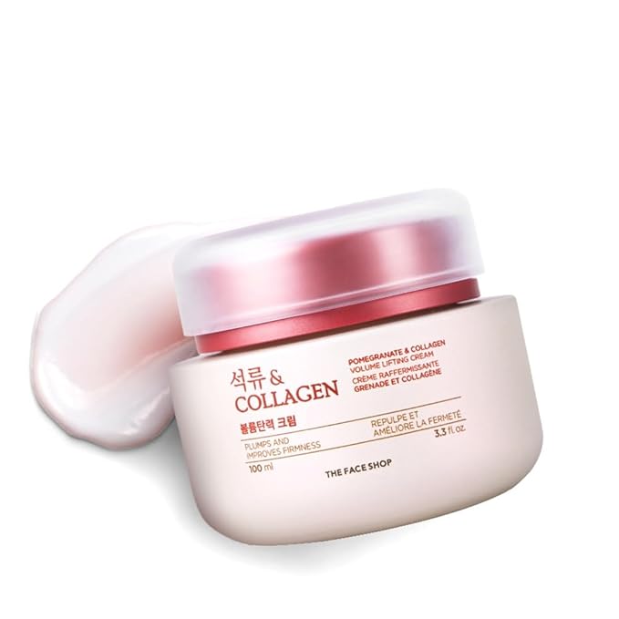 The Face Shop Pomegranate & Collagen Volume Lifting Eye Cream | Deep Revitalizing Cream for Elasticity, Firmness & Density | Anti-Aging Korean Moisturizer | Plump & Smoothen Your Skin, 3.38 Fl Oz