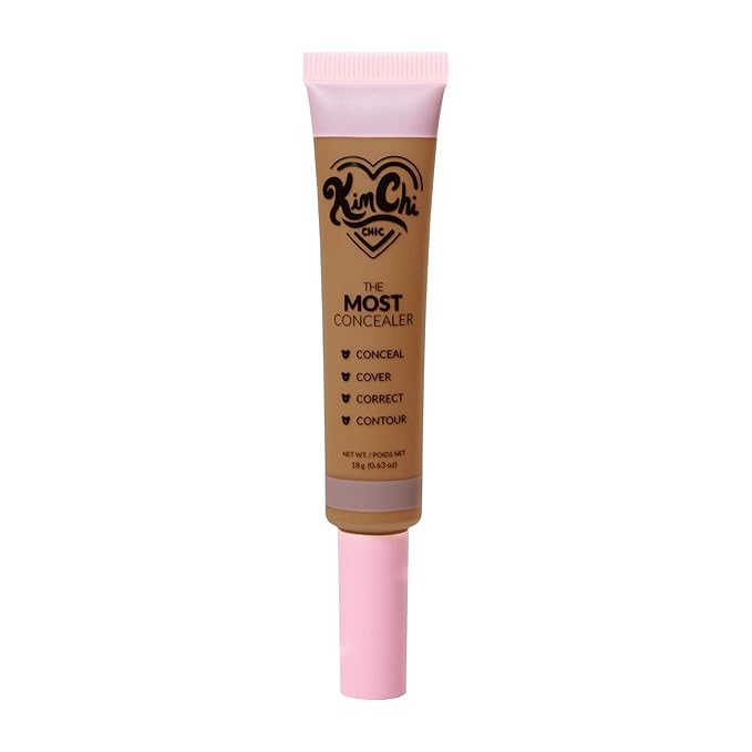KimChiChic Beauty The Most Concealer | Full Coverage Water Resistant Multi-Use Concealer | Conceal, Correct, Contour & Highlight | Matte Satin Hybrid Finish | Brush Applicator, 0.63 oz, 15-Hazelnut