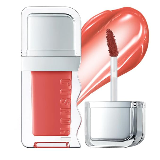 COSNORI Flow Wave Lip Tint - Vegan Glassy Lip Gloss, Lightweight & Long-lasting, Plant-derived Oil Moisturizer, K-Beauty (08 BEBE)