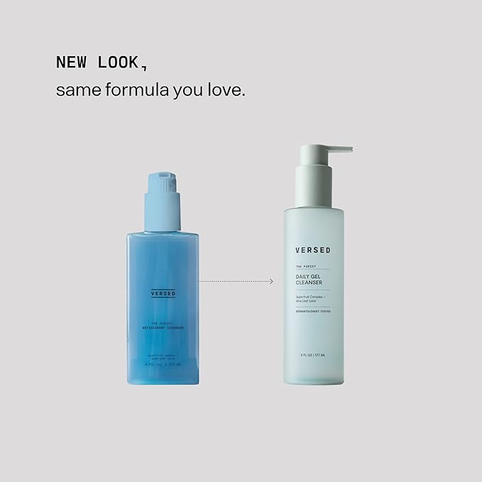 Versed The Purist Daily Antioxidant Gentle Face Cleanser - Daily Gel Cleanser + Moisturizing Face Wash for Sensitive Skin (The Purist - 6 Fl Oz (Pack of 1))