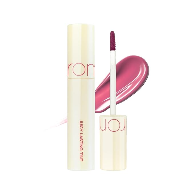 rom&nd JUICY LASTING TINT #28 Bare Fig - MLBB Mauve Pink Lip Stain for Cool Undertones | Hydrating, Non-Sticky K-Beauty Gloss | Plumping, Long-Lasting Glass-Effect Lip Tint