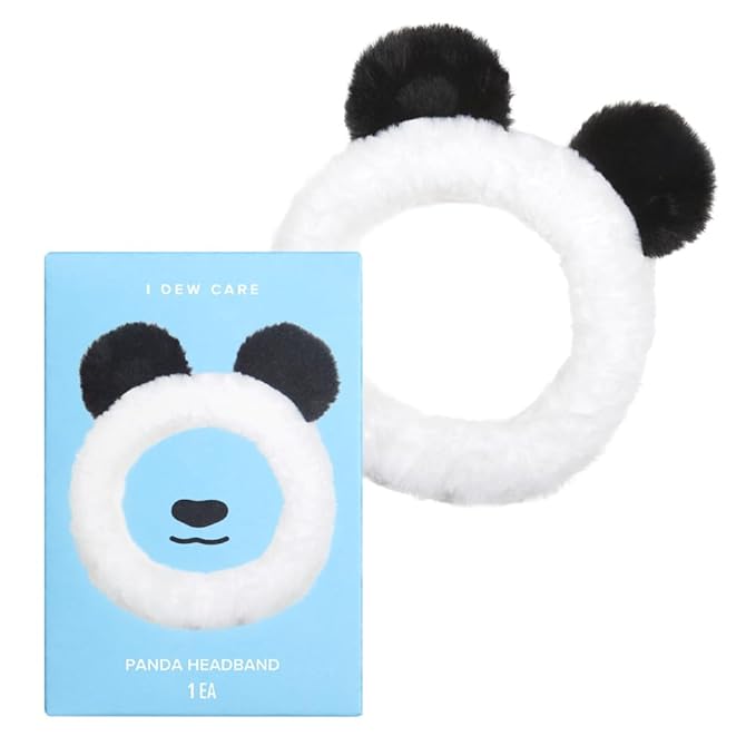 I DEW CARE Face Wash Headband - Panda | Adorable Design, Perfect for Washing & Cleansing, Makeup and Spa, Bath, Skincare, Quick Dry, Soft & Fuzzy, Non Slip, Reusable, Teen Girls Stuff