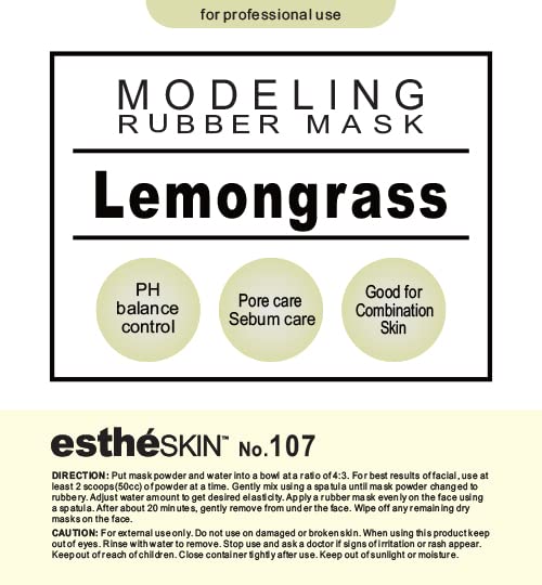 (3 pack) No.107 Lemongrass Peel Off Type Modeling Rubber Mask Powder for Facial Skin Care Treatment, 35oz