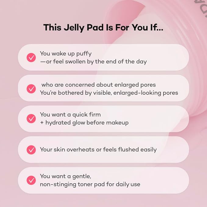 Firming V-Fit Dual Jelly Toner Pads, Pore Appearance Care & De-Puffing, Dual-Sided Cooling 2-in-1 Toner Pack and Wipe Pads with Collagen, PDRN and Peptides, 60 Pads