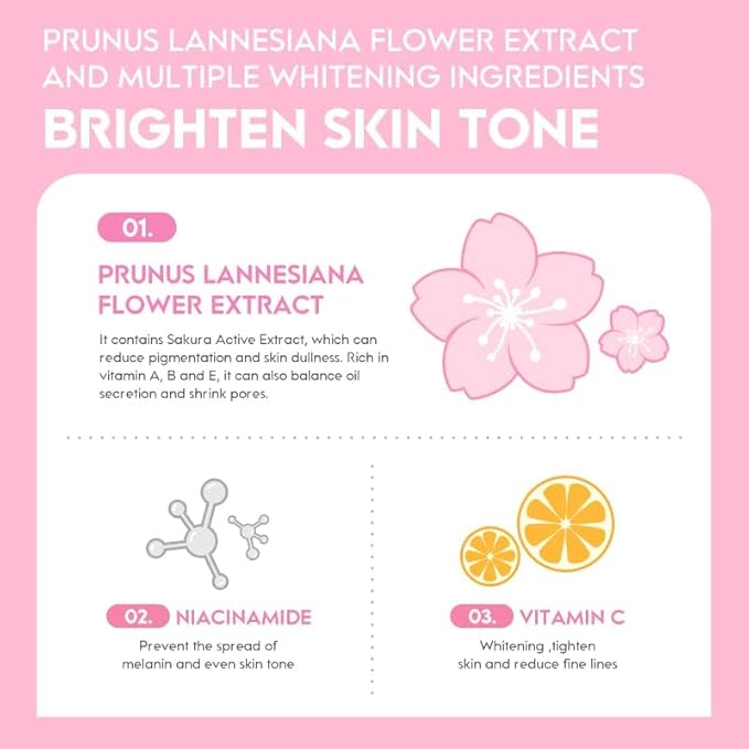 AKARY Face Sakura Cream Vitamin C Serum For Improving Skin Reducing Wrinkles and Moisturizing Enhance Skin, Body and Face Moisturizer for Dry Skin (25g)