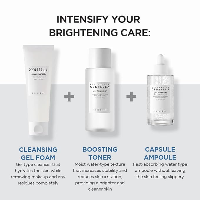 SKIN1004 Tone Glowing Cleansing Gel Foam, 125ml, Makeup Remover & Face Cleanser with Madagascar Centella Asiatica & MadeWhite, Korean Hydrating Gel Facial Cleanser, Korean Skincare