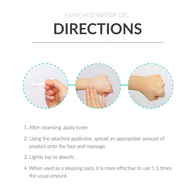 dr. eslee Enriched Water Gel 50ml | Hydrating Moisturizer for All Skin Types | Hydrogel Cream with Hyaluronic Acid & Ceramide | Moisture Retention & Sleeping Mask Function Korean Skin Care