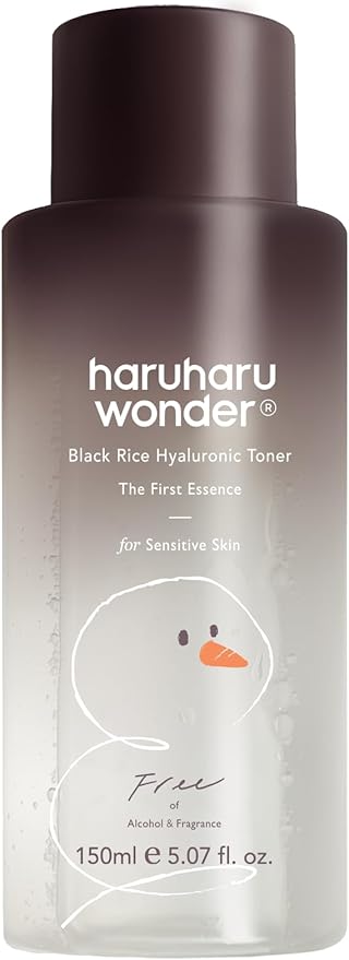 haruharu Wonder Black Rice Hyaluronic Toner for Sensitive Skin, Alcohol-Fragrance Free, Soothing, Hydrating, Holiday Stocking Stuffers, Glass Skin, Korean Skin Care, 5.07 fl.oz (Christmas Edition)