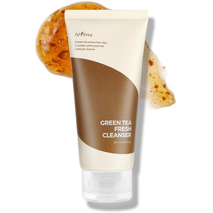 IsNtree Green Tea Fresh Cleanser 120 ml, 4.05 fl oz | Korean Skincare | Gel Cleanser with Jeju Green Tea Extract & 4‑Hyaluronic Acid | Refreshing & Hydrating | Sebum Control for Oily, Sensitive Skin