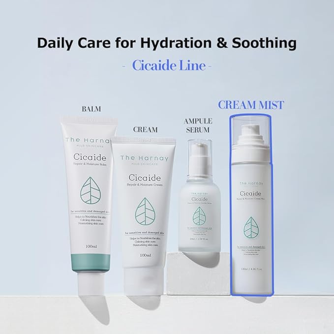 Cicaide Cream Mist 3.38 fl. oz | Korean Hydrating & Soothing for Stressed Skin | Makeup Prep & Setting Spray | 24-Hour Moisture Boost | K-Beauty Makeup Artist Pick