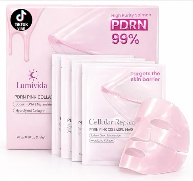 Salmon DNA PDRN Anti-Aging Jelly Gel Mask | Overnight Firming & Hydrating Face Mask for Elasticity & Glow | Korean Skincare with Niacinamide, Peptides & Hydrolyzed Collagen | 4 Pack