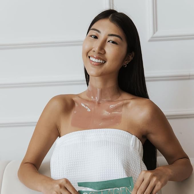 Karuna Collagen Neck & Chest Hydrogel Mask 4-Pack | Firming & Hydrating K-Beauty Masks with Collagen, Peptides & Niacinamide | For Wrinkles & Sagging Skin | Cruelty-Free