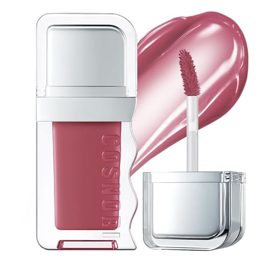 COSNORI Flow Wave Lip Tint - Vegan Glassy Lip Gloss, Lightweight & Long-lasting, Plant-derived Oil Moisturizer, K-Beauty (15 FIG JAM)