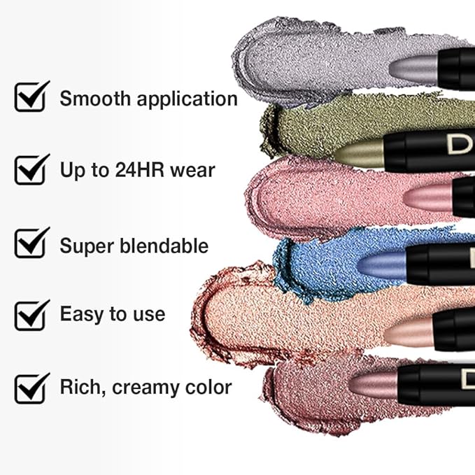 Evergreen Shimmer Cream Eye Shadow Stick Makeup for Women, Shimmer Eyeliner Pencil Eyeshadow Brightener Stick for Eyes, Waterproof Eyeshadow Applicator Blendable sombras para ojos 67#