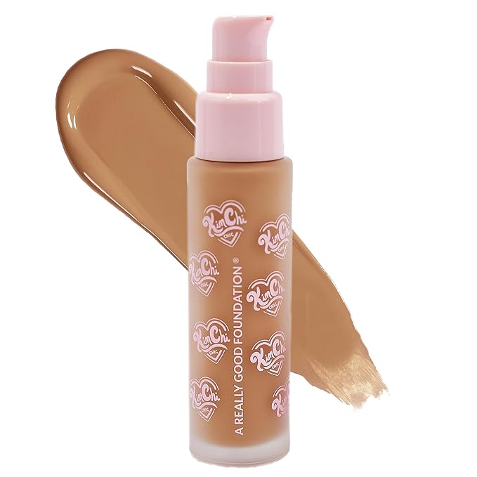 KimChiChic Beauty A Really Good Foundation | Medium to Full Coverage Makeup | Long-Lasting, Lightweight Hydrating Formula | Vegan & Cruelty-Free, 1.0 fl. oz, 119M Medium/Tan + Neutral Undertones