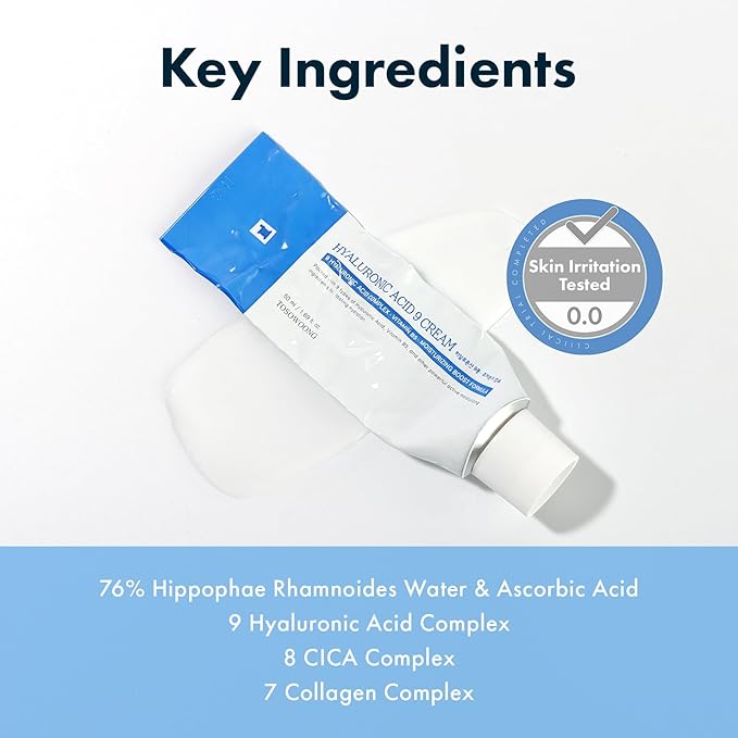 TOSOWOONG Ultimate Hydration & Skin Renewal Duo: Hyaluronic Acid 9 Cream & 9 Peptide Skin Booster Serum for Radiant Complexion