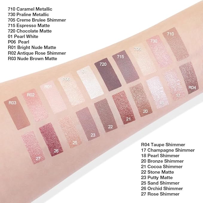 evpct Single Cream Eye Shadow Palette Pot Makeup for Older Women, Antique Rose Mauve Pearl Shimmer Glitter Metallic Monochrome Cream to Powder Eyeshadow Palette Eye Brightener, Waterproof Blendable
