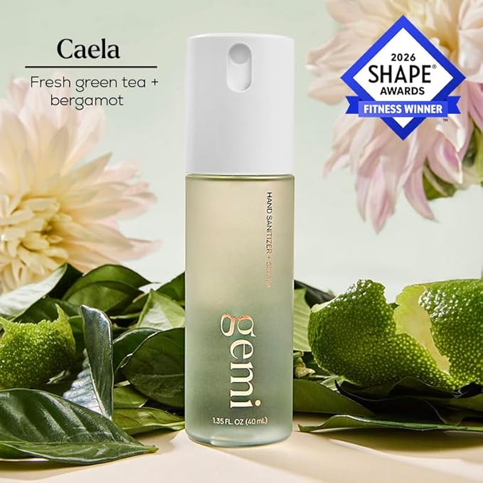 Hand Sanitizer + Serum™ | Caela | Hydrating K-Beauty Formula with Centella Asiatica, Vitamin B5 & Green Tea | Kills 99.9% of Germs | Green Tea with Neroli & Bergamot | 650 Sprays