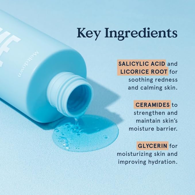 Blume Meltdown Salicylic Acid Cleanser - Balancing Gel Face Wash for Oily Skin - Hydrating Facial Cleanser with Glycerin & Ceramides - Non-Stripping & Makeup-Removing Skin Care (6 oz)