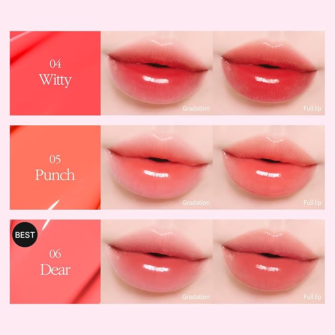COSNORI Flow Wave Lip Tint - Vegan Glassy Lip Gloss, Lightweight & Long-lasting, Plant-derived Oil Moisturizer, K-Beauty (15 FIG JAM)