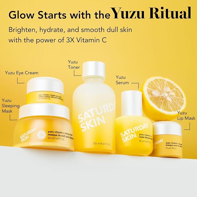 Saturday Skin Yuzu Vitamin C Serum for Face – Brightening Serum Hyaluronic Acid, Peptides & Niacinamide, Vitamin C Glass Skin Peptide Serum, Korean Beauty Vitamin C Serum, Korean Skin Care (50 ml)