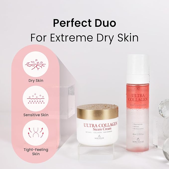 The Skin House Ultra Collagen Steam Cream | Firming Moisturizer with Collagen, Retinol & Niacinamide | Deep Hydration and Wrinkle Care, Korean Skincare Cream[50ml/1.69 fl oz,2 Pack] New Year Gift