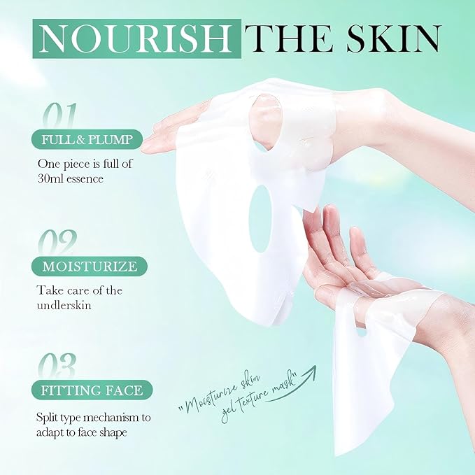 Collagen Face Mask, Deep Moisturizing & Firming Facial Sheet Mask, Hydrating and Plumping Face Mask with Bio Collagen and Hyaluronic Acid, Gentle Nourishing Skincare for All Skin Types, 4PCS