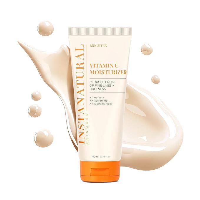 InstaNatural Vitamin C Moisturizer Face Cream, Brightens and Reduces the Look of Fine Lines and Wrinkles, Moisturizing Lotion for Dry Skin, with Hyaluronic Acid, 3.4 FL Oz