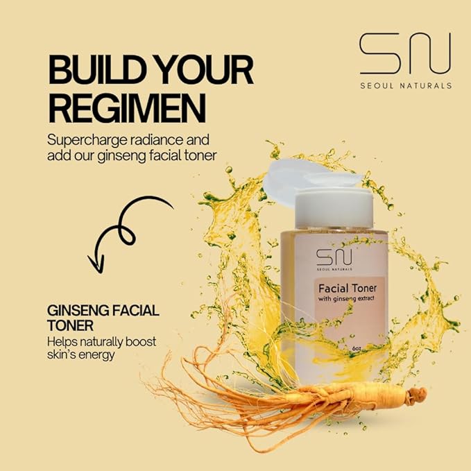 Seoul Naturals Ginseng Facial Toner with Witch Hazel, k Beauty, 6 oz