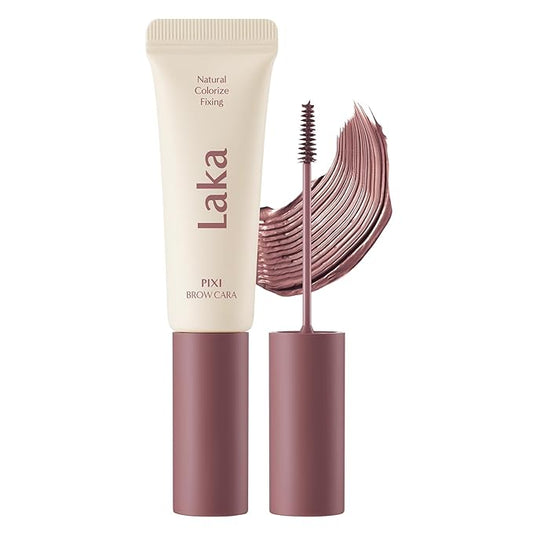 Laka Pixi Eyebrow Mascara 8g/0.28oz., Eyebrow Gel to Fix and Shape Brows, Clump-Free, Brow Fixer with Slim Precision Brush, Vegan, K-Beauty (06 Rose Burgundy)