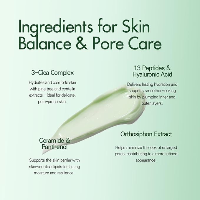 Cicapine Calming & Pore Repair Balancing Gel Cream 1.69 fl oz / 50ml, Cica Soothing Gel Cream for Sensitive & Acne-Prone Skin, Pore Minimizing & Tightening Moisturizer Vegan K-Beauty Skincare