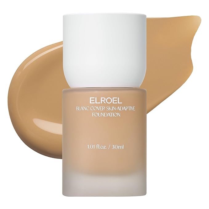 Blanc Cover Skin Foundation - K-Beauty Skincare Liquid Foundation Makeup with Panax Ginseng, Niacinamide & Collagen - Lightweight, Buildable 24HR Hydrating Wear 1.01 Fl Oz (#370)