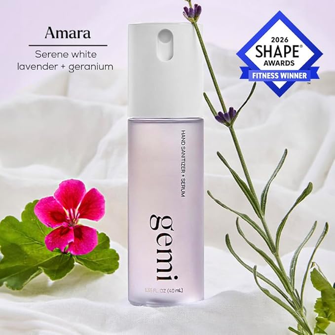 Hand Sanitizer + Serum™ | Amara | Hydrating K-Beauty Formula with Centella, Vitamin B5 & Green Tea | Kills 99.9% of Germs | Fresh Aromatic Scent with Lavender, Geranium & White Musk | 650 Sprays