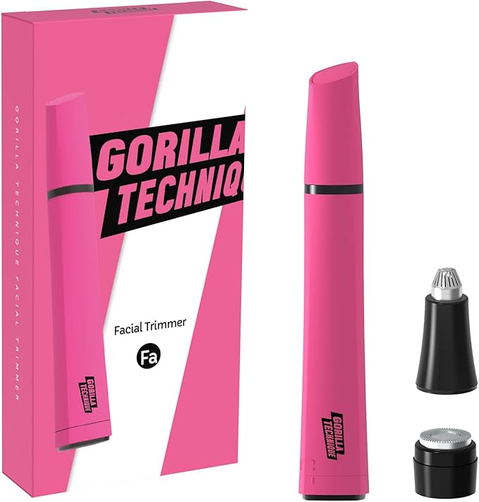 Gorilla Technique Eyebrow & Facial Trimmer for Women, Painless 2 in 1 Eyebrow Razor & Facial Hair Remover for Upper Lip, Chin & Peach Fuzz for Smooth Skin, K-Beauty Inspired Korean Skin Care