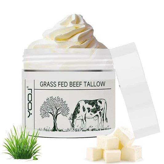 Beef Tallow for Skin, Tallow Face Moisturizer, 100% Organic Beef Tallow Blam Grass Fed Tallow Face Cream Moisturizer Body Lotion Skin Care for All Skin Types