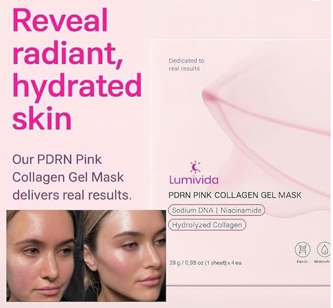 Salmon DNA PDRN Anti-Aging Jelly Gel Mask | Overnight Firming & Hydrating Face Mask for Elasticity & Glow | Korean Skincare with Niacinamide, Peptides & Hydrolyzed Collagen | 4 Pack