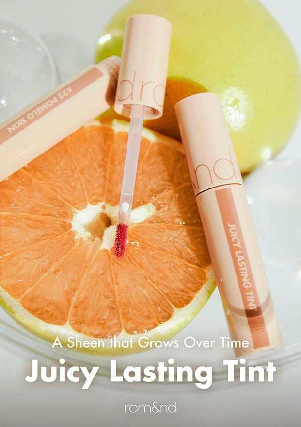 rom&nd JUICY LASTING TINT #28 Bare Fig - MLBB Mauve Pink Lip Stain for Cool Undertones | Hydrating, Non-Sticky K-Beauty Gloss | Plumping, Long-Lasting Glass-Effect Lip Tint
