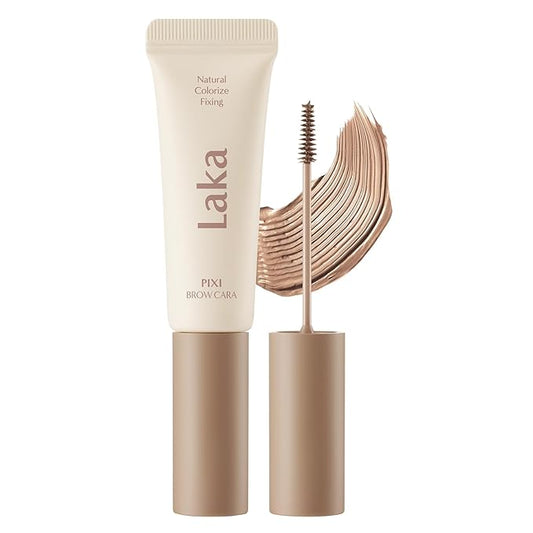 Laka Pixi Eyebrow Mascara 8g/0.28oz., Eyebrow Gel to Fix and Shape Brows, Clump-Free, Brow Fixer with Slim Precision Brush, Vegan, K-Beauty (02 Wood Brown)
