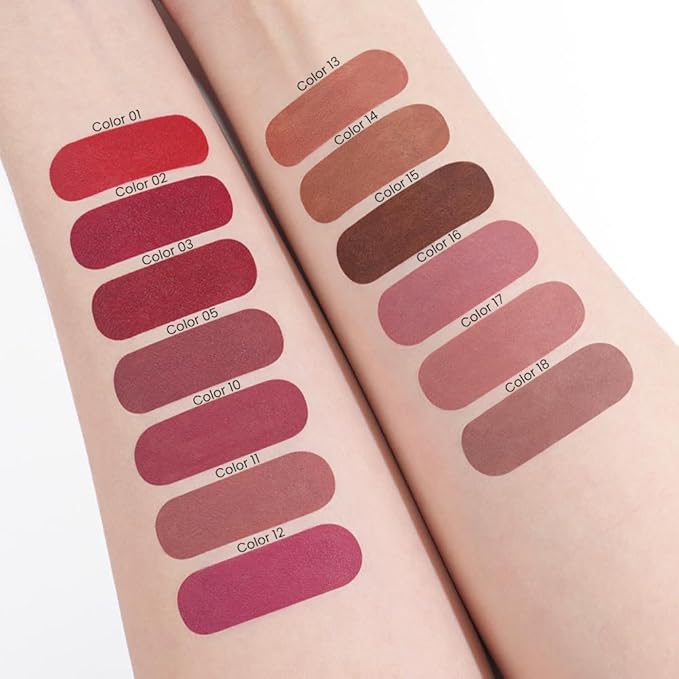 evpct 3Pcs Mauve Red Dusty Rose Gradient Matte Lipstick Lip Liner Crayon Combo Pencil Set for Women Long Lasting Waterproof, Cream Lip Liner and Lipstick Combo Makeup，Flawless Gradual Ombre Effect