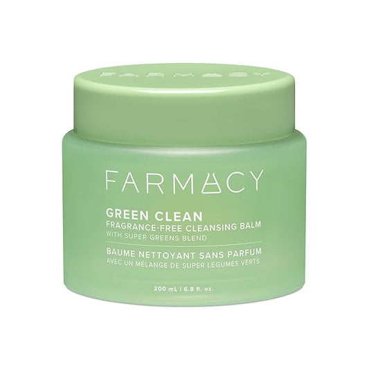 Farmacy Sensitive Skin Makeup Remover Cleansing Balm - Green Clean Waterproof Makeup Remover Balm + Oil Cleanser for Face - Melts Make Up + SPF - Hydrates + Softens Skin - Fragrance Free (200ml)